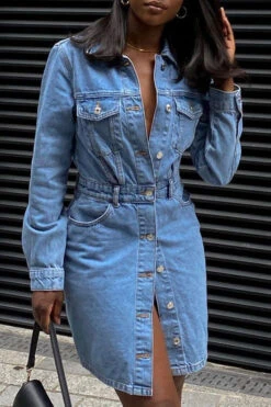 Blue Lapel Casual Button Down Denim Mini Dress 6 Blue Lapel Casual Button Down Denim Mini Dress -Clothing Outlet Store H21090713 BL 3 e426b3b1 dfad 49a2 94b5 1e89f65b025d