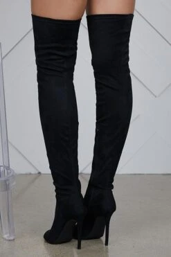 Solid Color Peep Toe Modern Stiletto Boots 23 Solid Color Peep Toe Modern Stiletto Boots -Clothing Outlet Store H21090802 BK 3