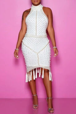 Beaded Decor Tassels Glamorous Backless Midi Dress 10 Beaded Decor Tassels Glamorous Backless Midi Dress -Clothing Outlet Store H21091706 WH 2 f407ea6c 927d 4b5b b529 841c8d4b3807