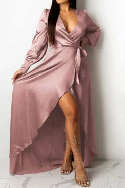 Solid Color Deep V Neck Luxe Lace-Up Split Maxi Dress 14 Solid Color Deep V Neck Luxe Lace-Up Split Maxi Dress -Clothing Outlet Store H21101420 PI 3 dcf4412c cfdb 4472 bb10 b2fdfccf9da7