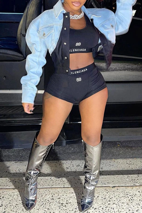 Blue Lapel Chic Denim Jacket 1 Blue Lapel Chic Denim Jacket