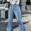 Light Blue Suspenders Classic Bell Bottoms Jeans
