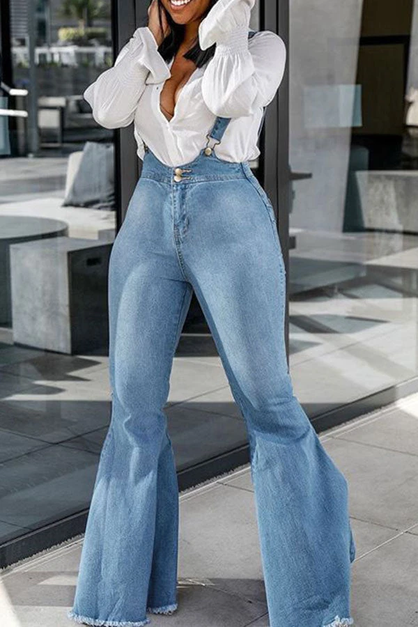 Light Blue Suspenders Classic Bell Bottoms Jeans 1 Light Blue Suspenders Classic Bell Bottoms Jeans