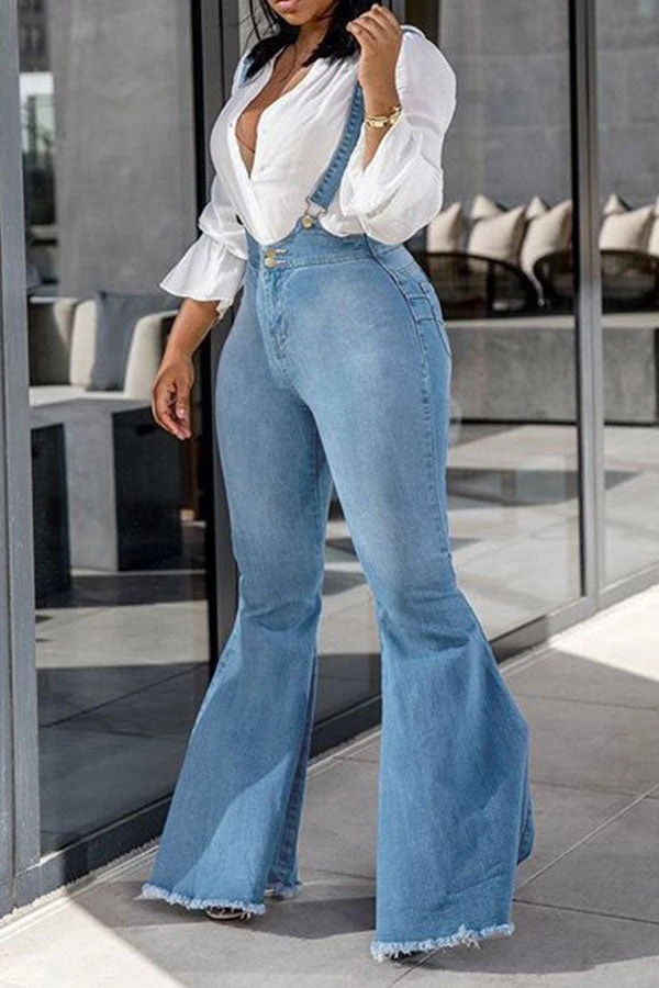 Light Blue Suspenders Classic Bell Bottoms Jeans 2 Light Blue Suspenders Classic Bell Bottoms Jeans - Image 2