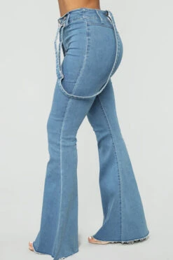 Light Blue Suspenders Classic Bell Bottoms Jeans 11 Light Blue Suspenders Classic Bell Bottoms Jeans -Clothing Outlet Store H21110810 BL 4