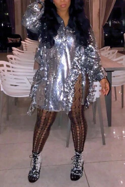 Sequined Sparkly Stringy Selvedge Split Irregular Mini Dress 8 Sequined Sparkly Stringy Selvedge Split Irregular Mini Dress -Clothing Outlet Store H21121010 SI 4 7986e3f1 a0a8 4cbf bad0 f271e312982d