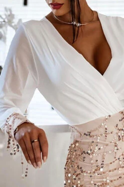 Sequined Tassels Deep V Neck Glamorous Mini Dress 6 Sequined Tassels Deep V Neck Glamorous Mini Dress -Clothing Outlet Store H21122401 WH 2 ac6b62b6 9904 489f bde0 f01ab83195f1