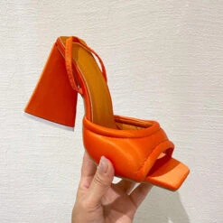 Solid Color Stylish Block Pyramid Heel Sandals -Clothing Outlet Store H22031626 OR 1 d18da392 5a0a 4266 97b9 cd7828562abc