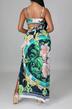 Tribal Print Retro Front Wrap Strappy Three Pieces -Clothing Outlet Store H22041102 GR 3 4e35564e 5f58 4e68 b512 675fb4be52af