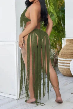 Solid Color Backless Romantic Crochet Cutout Tassel Beachwear -Clothing Outlet Store H22050361 AG 2