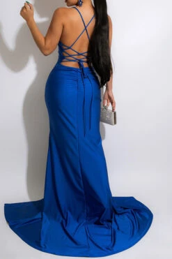 Solid Color Undeniable Strappy High Split Maxi Dress -Clothing Outlet Store H22053128 BL 2 48bf4c72 7b8c 4ce8 b703 2e1871304aac