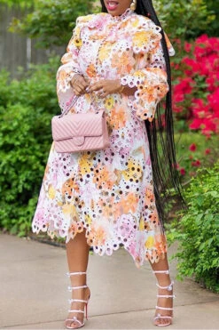 Floral Print Lace Stylish Single Breasted Midi Dress 7 Floral Print Lace Stylish Single Breasted Midi Dress -Clothing Outlet Store H22053135 RT 2 3e1b3022 d542 4d5b bfa2 31e03873607b