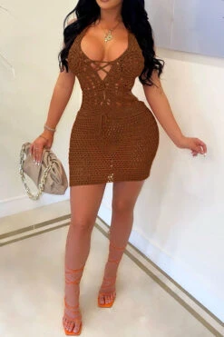 Solid Color Romantic Crochet Cutout Mini Dress Beachwear -Clothing Outlet Store H22061459 BR 1 c7866e66 2c8e 41ca a3f7 8cff88ce75e1