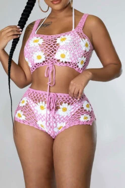 Flower Pattern Pretty Crochet Cutout Drawstring Pant Suit Beachwear -Clothing Outlet Store H22061461 PI 3 6b3734b4 d24e 4d11 9217 40dee9689fb2