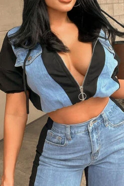 Blue Print Patchwork Casual Hooded Pant Suit -Clothing Outlet Store H22071439 BK 3 37ee4b3e 59f9 41f8 ba7a 880118d16169