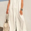 White Laid Back Wide Leg Jumpsuit