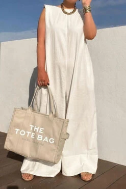 White Laid Back Wide Leg Jumpsuit -Clothing Outlet Store H22080846 WH 3 cf30ad2a 857c 46d5 8e23 a60bd23d16c4