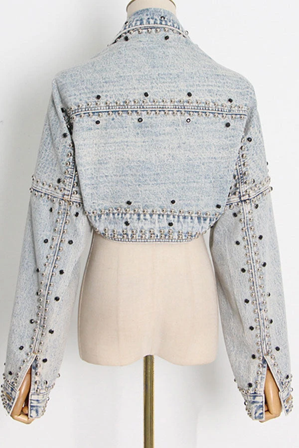 Rivet Design On-trend Cape Style Denim Jacket 7 Rivet Design On-trend Cape Style Denim Jacket - Image 7