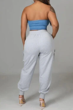 Denim Patchwork Sporty Pocket Design Pant Suit -Clothing Outlet Store H22081961 BL 3 01ee2d5a 15af 4b48 ad50 2533bc49f4d4