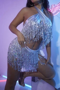 Sequined Tassel Party Cross Halter Dress Suit 9 Sequined Tassel Party Cross Halter Dress Suit -Clothing Outlet Store H22082511 SI 4 0852ee67 5293 4210 a153 43ed7196c4a7