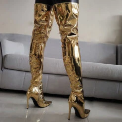 Solid Color Undeniable Over The Knee Patent Leather Boots -Clothing Outlet Store H22100917 GO 3 60767b35 a025 47ee b236 05a1dd287602