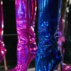 Solid Color Glistening Pointed Toe Boots