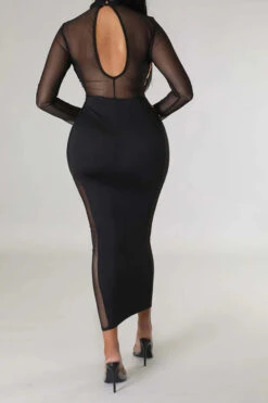 Sequined Patchwork Kitsch See-Through Midi Dress 12 Sequined Patchwork Kitsch See-Through Midi Dress -Clothing Outlet Store H22121454 CO 6