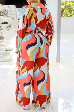 Abstract Print Urban Wide Leg Jumpsuit -Clothing Outlet Store H23021686 RT 4