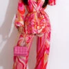 Tribal Floral Print Retro Pant Suit Three Pieces