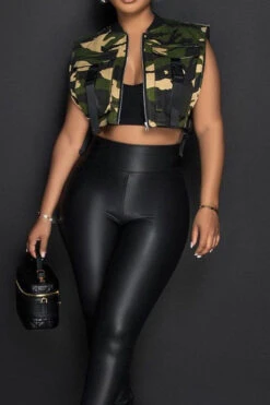 Buckled Design Modern Zipper Denim Camisole -Clothing Outlet Store H23030809 CF 3