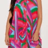 Abstract Print Classic Flowy Pleated Mini Dress