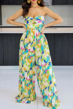 Floral Print Twisted Detail On-trend Pleated Jumpsuit -Clothing Outlet Store H23032089 GR 1 01dcdcbe 617c 46dc 8b90 1a356656210c