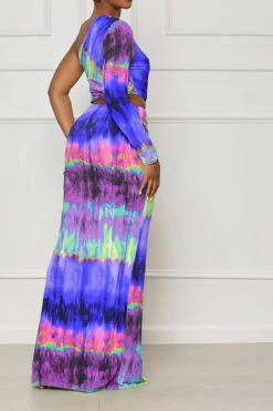 Tie Dye Colorful Ruffle Asymmetric Maxi Dress 19 Tie Dye Colorful Ruffle Asymmetric Maxi Dress -Clothing Outlet Store H23041178 PU 3