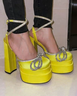 Bowknot Rhinestone Stunning Strappy Sandals