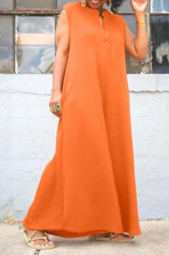 Solid Color Relaxed Wide Leg Jumpsuit -Clothing Outlet Store H23041934 OR 3