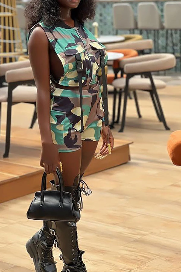 Camouflage Sporty Multi Pocket Buckled Pant Suit 5 Camouflage Sporty Multi Pocket Buckled Pant Suit - Image 5