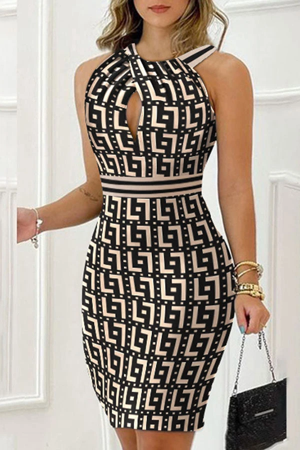 Lace Patchwork Feminine Halter Collar Mini Dress 3 Lace Patchwork Feminine Halter Collar Mini Dress - Image 3