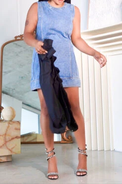 Hit Color Patchwork Detachable Urban Mini Dress -Clothing Outlet Store H23042608 BL 4