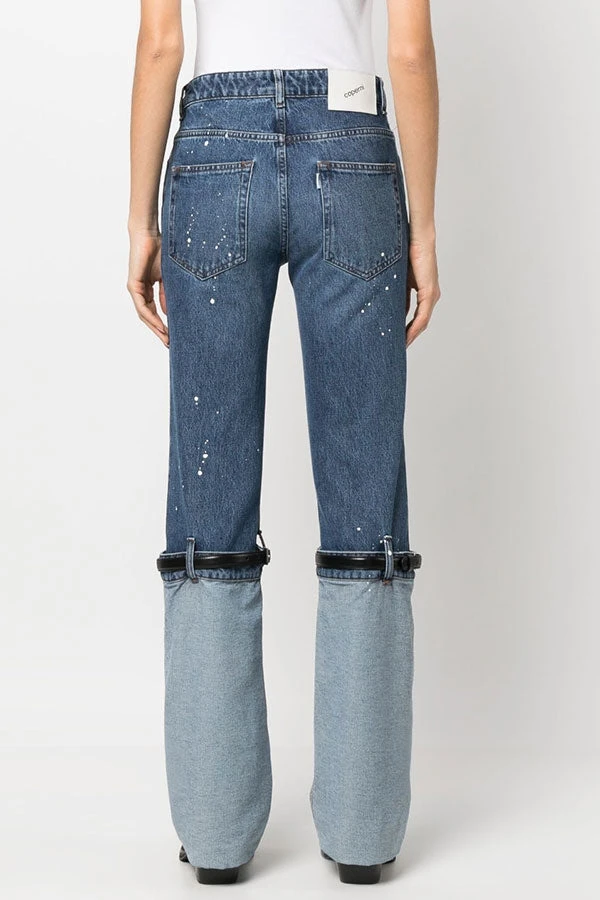 Hit Color Patchwork Belt Design Striking Jeans 3 Hit Color Patchwork Belt Design Striking Jeans - Image 3