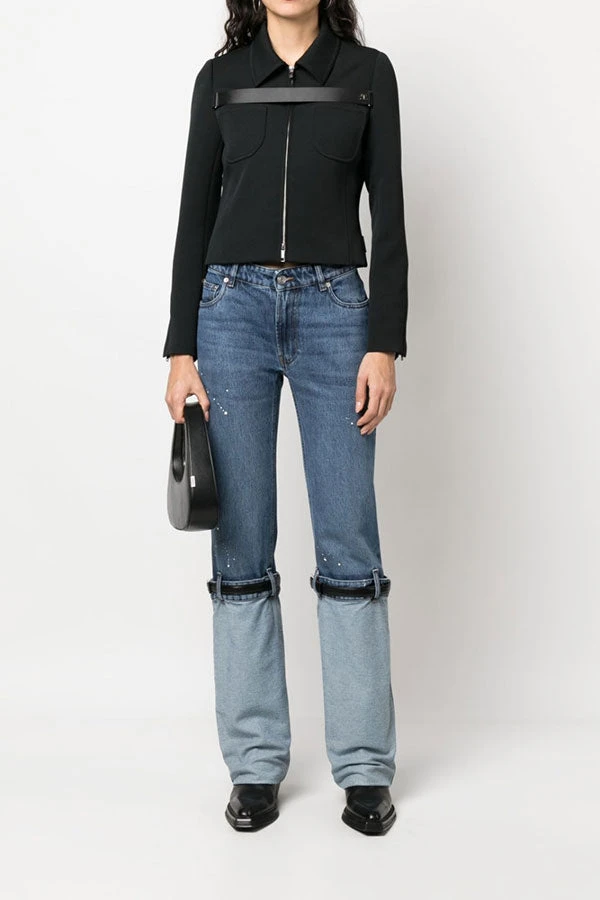 Hit Color Patchwork Belt Design Striking Jeans 4 Hit Color Patchwork Belt Design Striking Jeans - Image 4