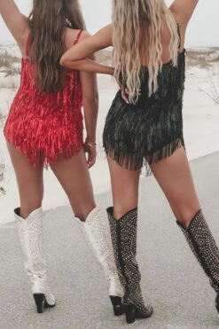 Solid Color Tassel Romantic Irregular Mini Dress -Clothing Outlet Store H23042778 RE 3