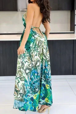 Paisley Patchwork Stunning Backless Rainbow Midi Dress 7 Paisley Patchwork Stunning Backless Rainbow Midi Dress -Clothing Outlet Store H23050488 GR 2
