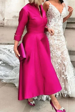 Solid Color Undeniable Swing Midi Dress