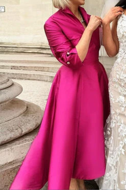 Solid Color Undeniable Swing Midi Dress -Clothing Outlet Store H23050494 RR 3