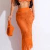 Crochet Hollow-Out On-trend Tassel Skirt Suit Beachwear