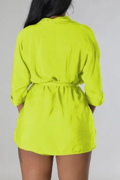 Solid Color Casual Lace-Up Pant Suit 13 Solid Color Casual Lace-Up Pant Suit -Clothing Outlet Store H23051007 YE 2