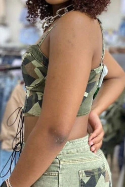 Color Block Camouflage Urban Strappy Camisole 5 Color Block Camouflage Urban Strappy Camisole -Clothing Outlet Store H23051162 CF 3