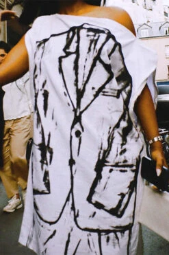 Abstract Print Stylish Boat Neck Mini Dress -Clothing Outlet Store H23060903 WH 4