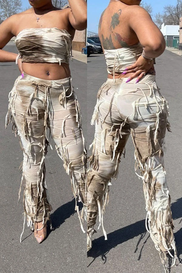 Tie Dye Cool Patchwork Tassel Pant Suit 7 Tie Dye Cool Patchwork Tassel Pant Suit - Image 7