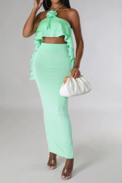 3D Rose Decor Ribbons Glamorous Skirt Suit 10 3D Rose Decor Ribbons Glamorous Skirt Suit -Clothing Outlet Store H23060925 GR 1